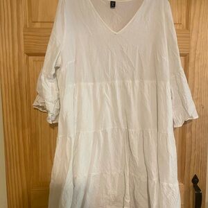 SHEIN Cream V-Neck Dress